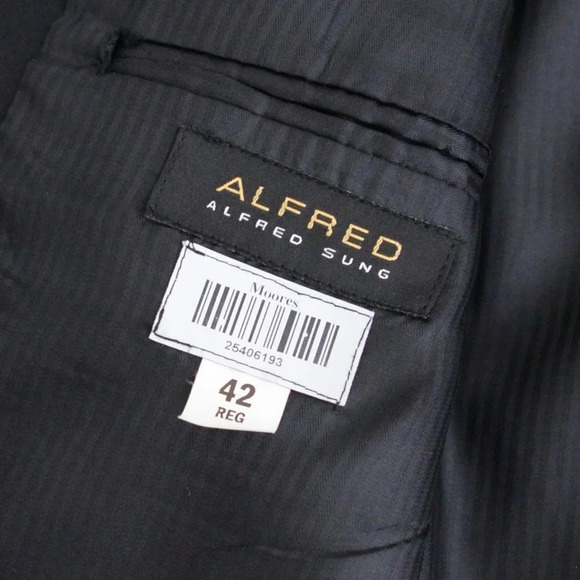 Alfred Sung Black Tuxedo Matching Set Adjustable waist on  the pants Size 42R - Picture 7 of 16